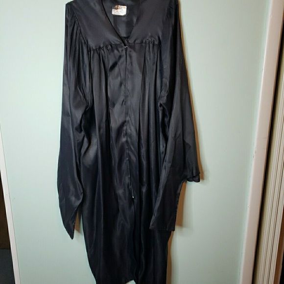 Masters Graduation Cap and Gown Laurel Jostens Size 58 Zip Up Black VTG 90s - Picture 2 of 16